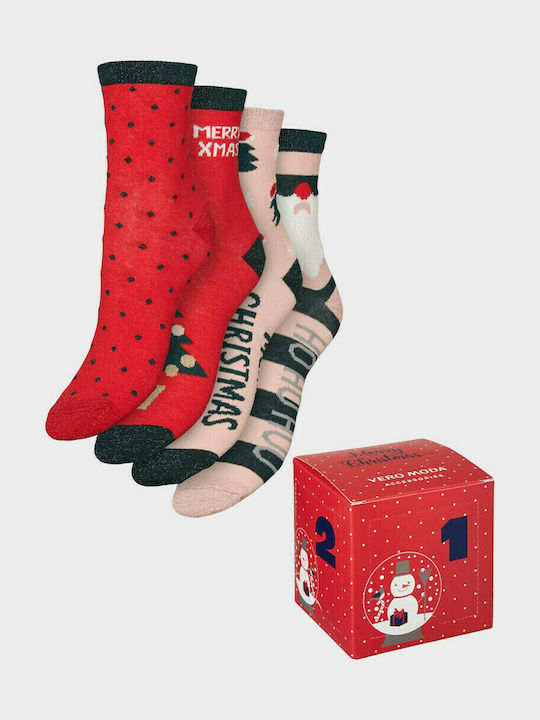 Vero Moda Gift Box Christmas Women's Christmas Socks Multicolour 4Pack