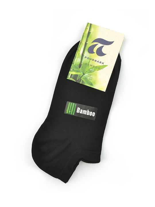Pournara Men's Solid Color Socks Black