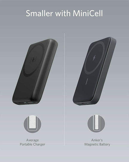 Anker PowerCore Mag-Go 622 5000mAh 12W με Θύρα USB-C Interstellar Grey