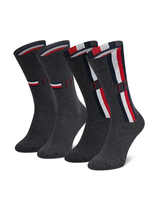 Tommy Hilfiger Iconic Чорапи с Дизайн сив меланж 2Пакет