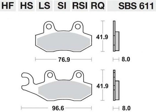 SBS Plăcuțe De Frână Pentru Motociclete Înainte Kawasaki KLX 250 09'-15' / Yamaha TT-R 250 93'-06' / Suzuki DR 250 90'-95' Pentru Kawasaki KLX 250