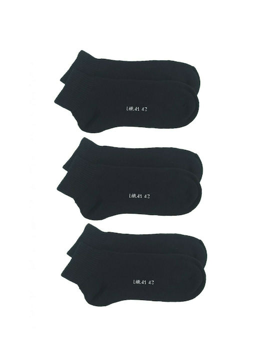 Ampo Socks 301 Herren Einfarbige Socken Schwarz 3Pack