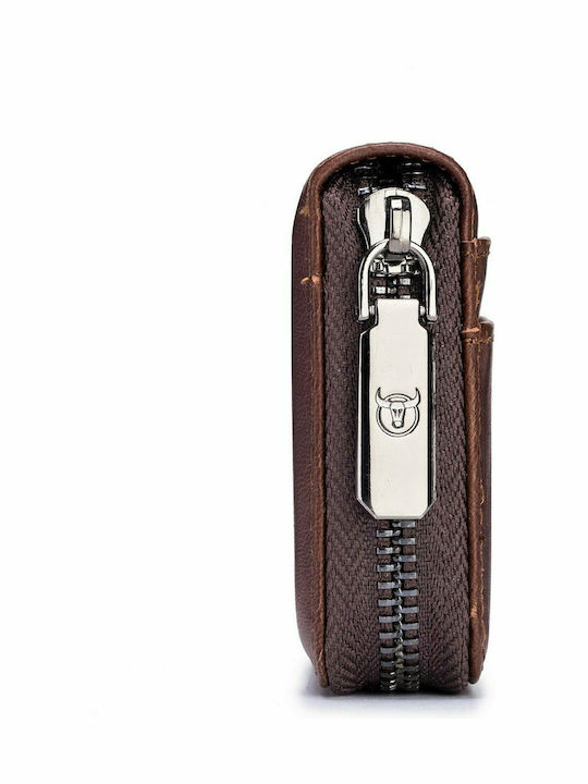 Leather Men's Wallet Cards with RFID Brown