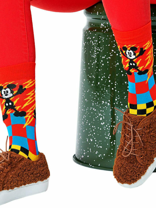 Happy Socks Disney Mickey-Time Ανδρικές Κάλτσες με Σχέδια Πολύχρωμες