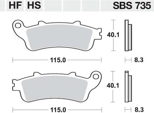 SBS Motorcycle Brake Pads Honda CBR 1100XX 97'-07' / XLV 1000 VARADERO 99'-06' / VFR 800 V-TEC 02'-05' for Kawasaki Vulcan Yamaha TT