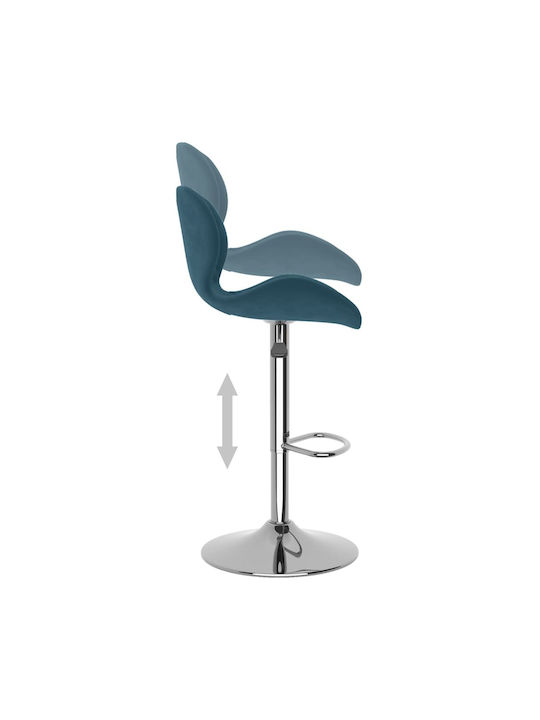 Stool Bar with Back & Adjustable Height Blue 2pcs 39x51x89-111cm