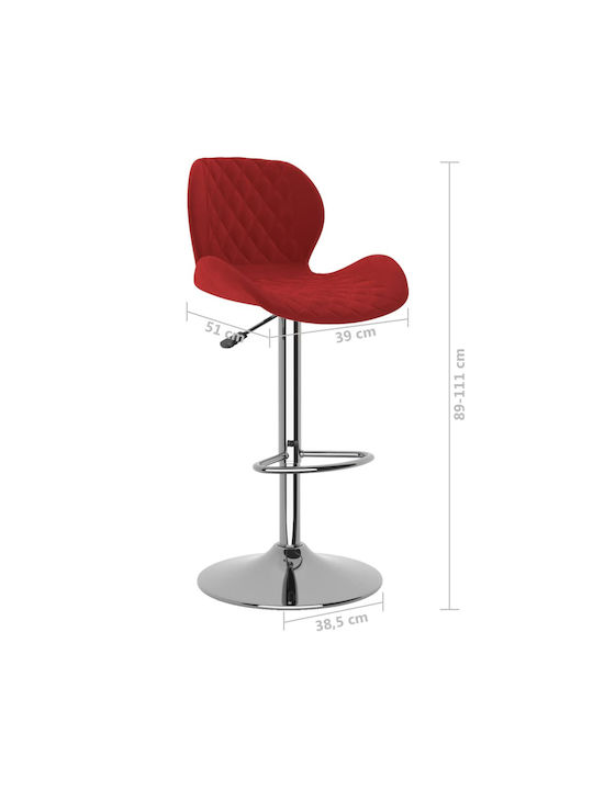 Stool Bar with Back & Adjustable Height Bordeaux 2pcs 39x51x89-111cm