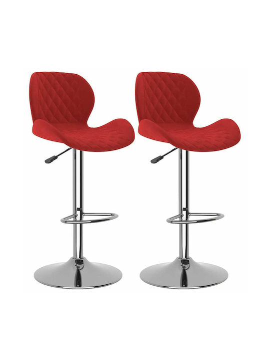 Stool Bar with Back & Adjustable Height Bordeaux 2pcs 39x51x89-111cm