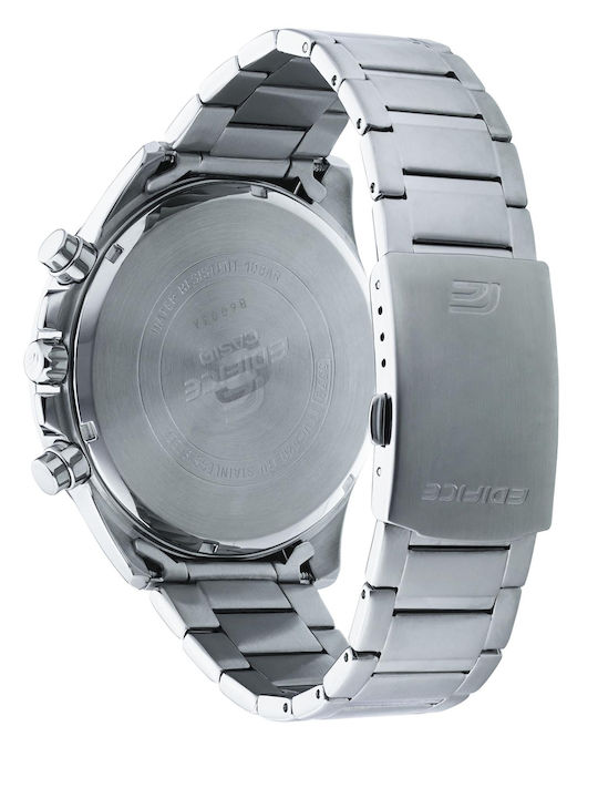 Casio Edifice Ανδρικό Ρολόι 50.5mm Χρονογράφος Μπαταρίας με Ασημί Μεταλλικό Μπρασελέ