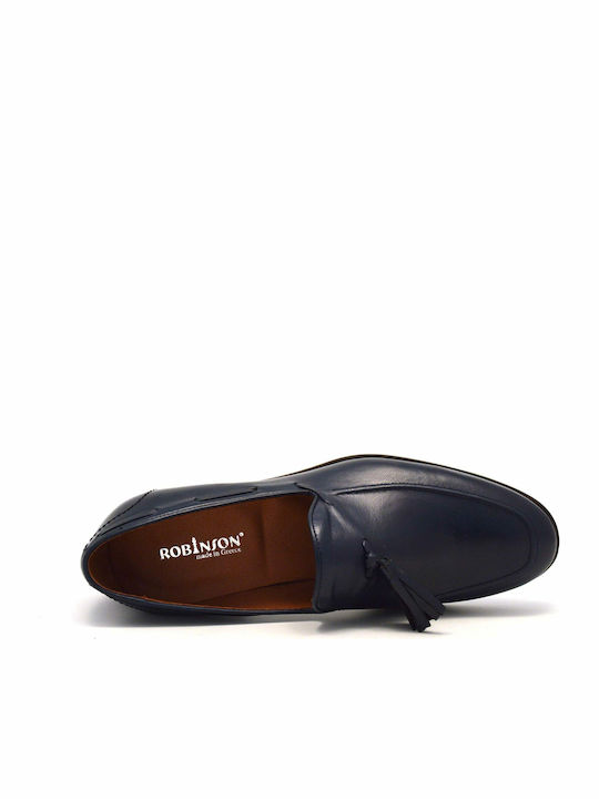 Δερμάτινα Ανδρικά Loafers σε Μπλε Χρώμα