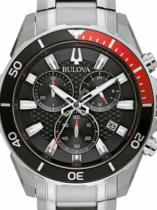Bulova Sport Men's Watch 44mm Chronograph Battery with Silver Metal Bracelet
