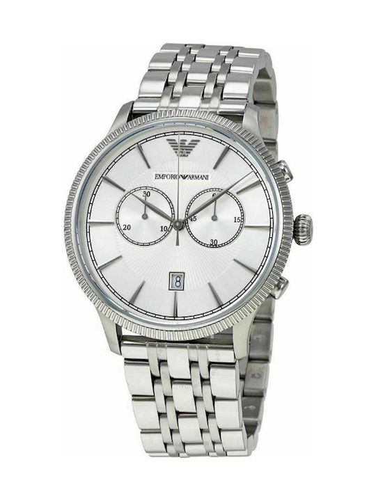 Emporio Armani Watch Chronograph Battery with Silver Metal Bracelet