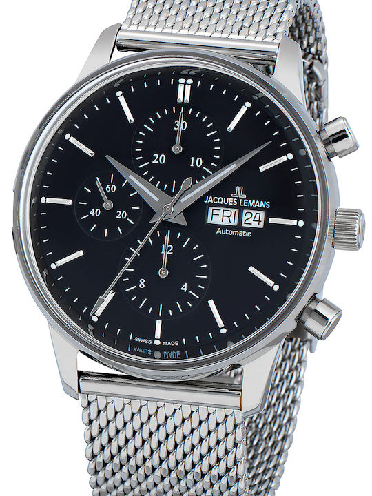 Jacques Lemans Retro Classic Watch Automatic with Metal Bracelet Jacques Lemans Retro Classic Watch Automatic with Metal Bracelet