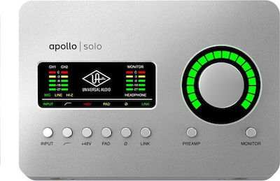 Universal Audio Εξωτερική Επαγγελματική Κάρτα Ήχου Apollo Solo Συνδεσιμότητα Thunderbolt Heritage Edition