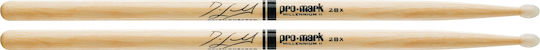 Promark Hickory Μπαγκέτες Ντραμς Dave Lombardo Signature Tip 2B με Σχήμα Μύτης Drop