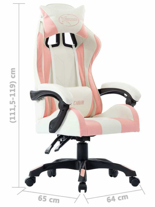 vidaXL Racing Gaming Stuhl White / Pink