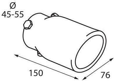 Lampa Exhaust Muffler TS-07 Universal Round Cut 45-55mm