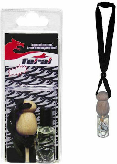 Feral Car Air Freshener Pendand Liquid Bottle with Wooden Cap Lemon