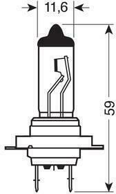 Osram Λάμπα Αυτοκινήτου Original Line H7 Αλογόνου 3200K Θερμό Λευκό 12V 55W 1τμχ