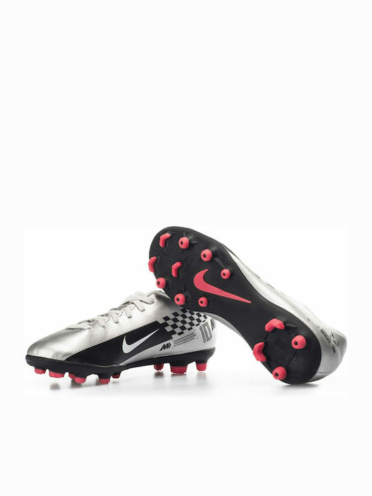 Vapor 13 Club FG/MG Παιδικά Ποδοσφαιρικά Παπούτσια με Τάπες Ασημί