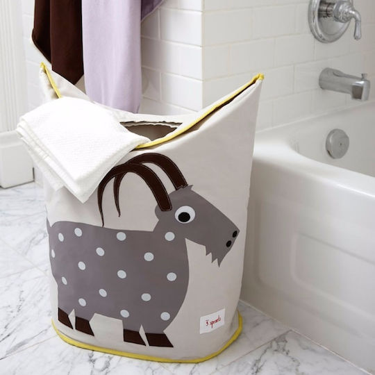 3 Sprouts Children's Laundry Basket made of Fabric Goat Gray 50x29x57cm 1pcs