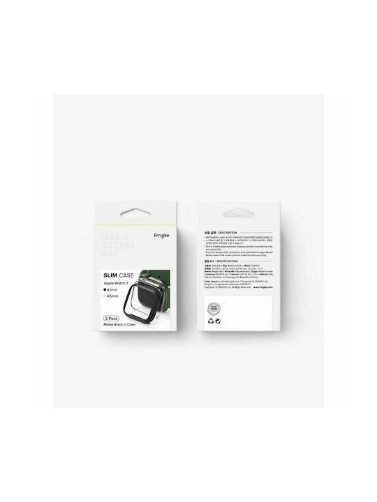 Ringke Slim 2-Pack Plastikhülle Clear & Matte Black für das Apple Watch 45mm