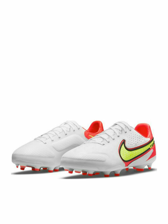Tiempo Legend 9 Pro FG FG Ghete De Fotbal Pentru Copii Cu Crampoane Albe