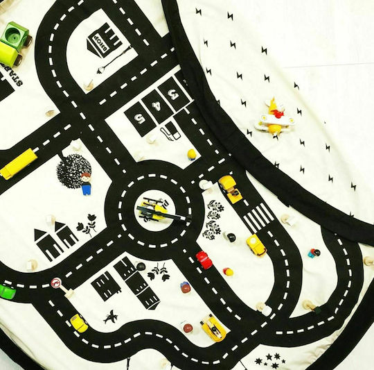 Play&go Roadmap Детски Килими Черен 140x140см