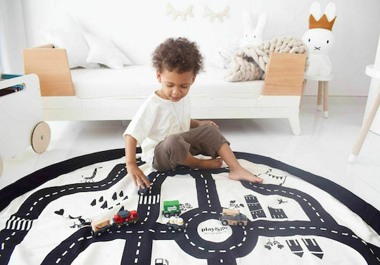 Play&go Roadmap Детски Килими Черен 140x140см