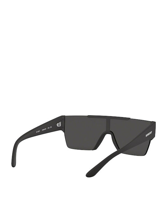 Burberry Men's Sunglasses With Black Horn-Rimmed Frame And Grey Lens BE 4291 3464/87