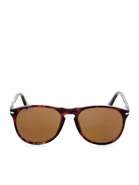 Persol Unisex Sunglasses with Brown Tartaruga Plastic Frame and Brown Polarized Lens PO9649S 24/57