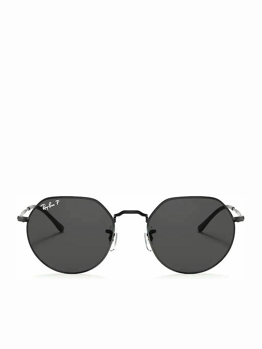 Ray Ban Jack Sunglasses with Black Metal Frame and Black Polarized Lenses RB3565 002/48