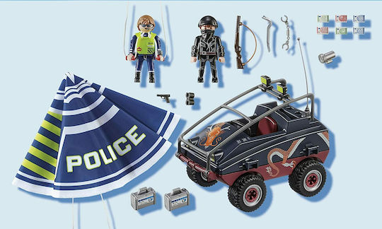 Playmobil City Action Police Parachute with Amphibious Vehicle for 5-10 years old