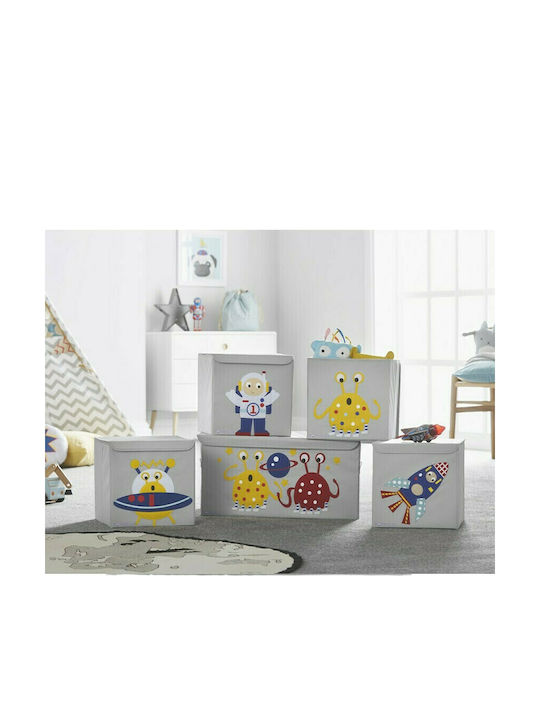Potwells Children's Folding Storage Box made of Fabric Astronaut Gray 33x32x32cm 1pcs