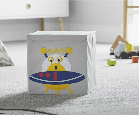 Potwells Детска кутия за съхранение сгъваема Spaceship Сив 33x32x32см 1бр