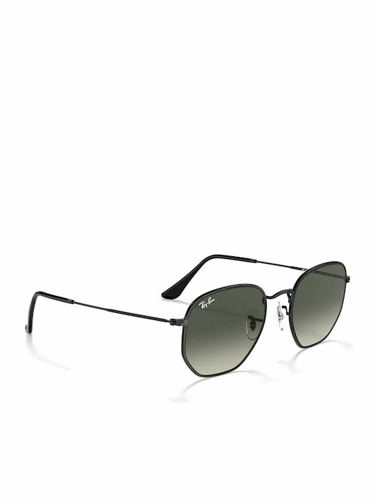 Ray Ban Hexagonal Unisex Sunglasses with Black Metal Frame and Black Gradient Lens RB3548 002/71