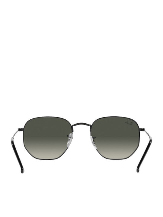 Ray Ban Hexagonal Unisex Sunglasses with Black Metal Frame and Black Gradient Lens RB3548 002/71