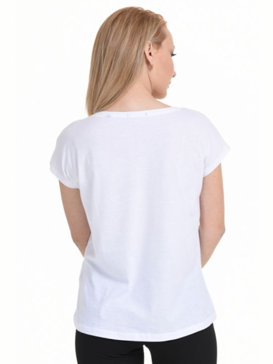 Biston Summer Women's Cotton Blouse Short Sleeve White