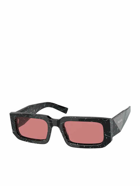 Prada Unisex Sunglasses with Black Plastic Frame and Red Lens PR06YS 05W06O