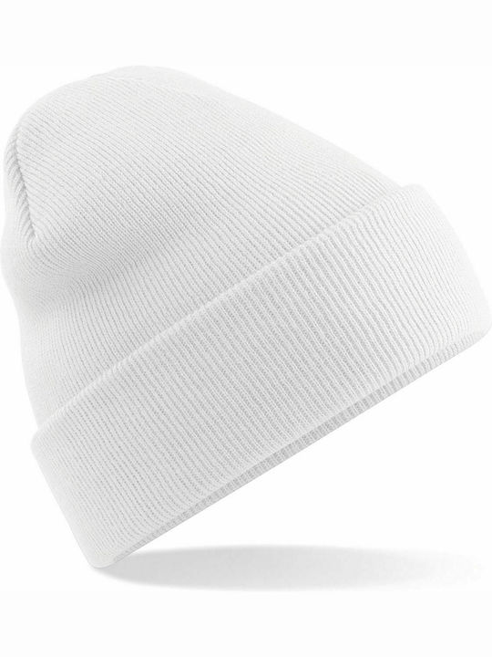 Beechfield Knitted Beanie Cap White