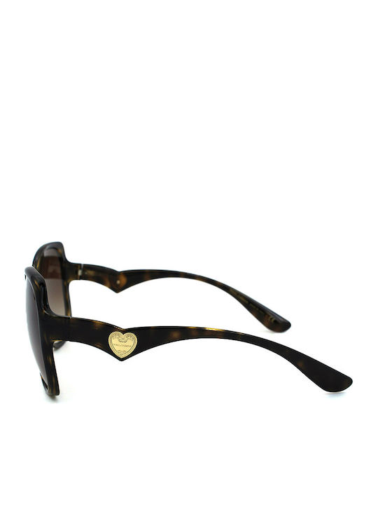 Dolce & Gabbana Women's Sunglasses with Gold Tartaruga Horn-Rimmed Frame and Brown Gradient Lenses DG6154 502/13