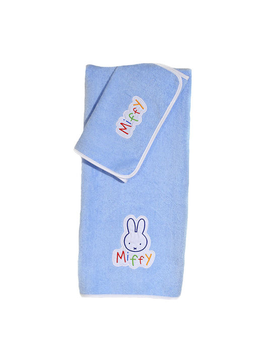 Miffy Set of baby towels 2pcs Ciel Weight 420gr/m² Miffy Set of baby towels 2pcs Ciel Weight 420gr/m²