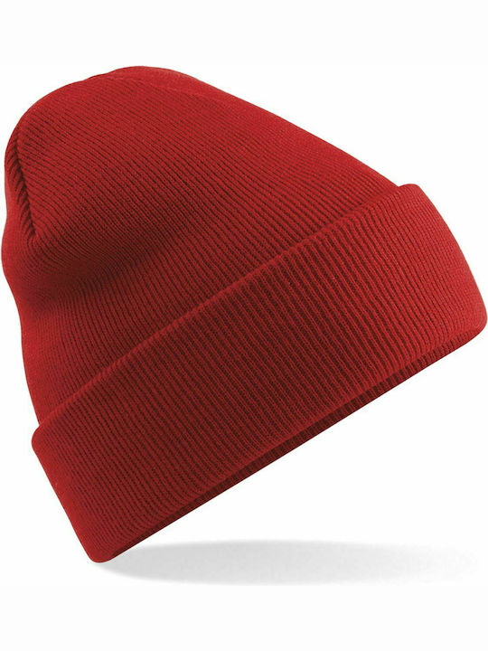 Beechfield Knitted Beanie Cap Bright Red