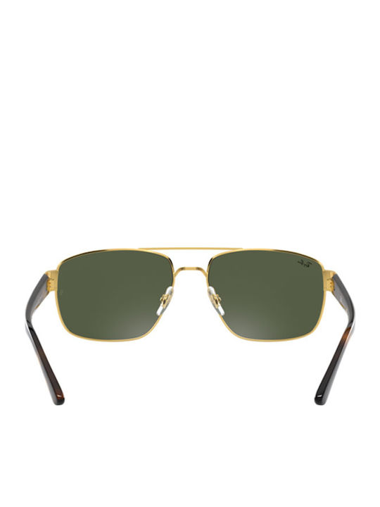 Ray Ban Мъжки Слънчеви Очила с Златна Рамка и Зелени Стъкла