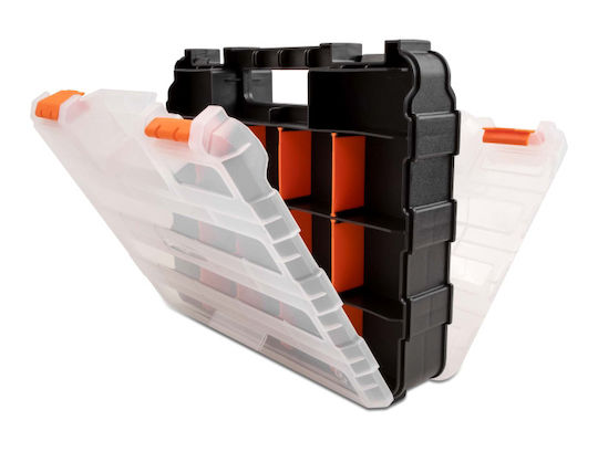 DeLock Tool Compartment Organiser 34 Slot Adjustable Black 32x27x8cm