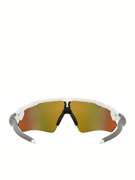 Oakley Radar Ev Path Ανδρικά Γυαλιά Ηλίου με Λευκό Κοκκάλινο Σκελετό και Πορτοκαλί Καθρέφτη Φακό OO9208-16