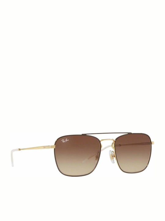 Ray Ban Herren Sonnenbrille mit Gold Metall Gestell und Braun Verlaufsfarbe Linse RB3588 9055/13