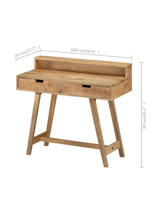 Schreibtisch Holz Beige 100x45x90cm