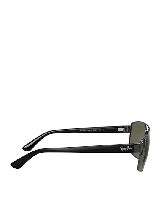 Ray Ban Ochelari De Soare Pentru Bărbați Cu Ramă Argintie Și Lentile Verzi Polarized RB3663 004/58
