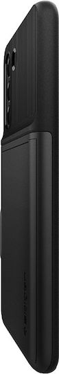 Spigen Slim Armor CS Umschlag Rückseite Kunststoff / Silikon mit Kartenhalter Schwarz Galaxy S21 FE 5G